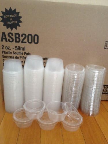 2 Oz Jello Cups With lids Durable Plastic Clear 100 /Pkgs