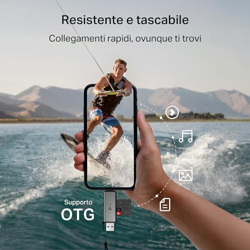 UA430D Lettore di Schede SD, USB 3.0 Type C&A, Supporta SD/SDHC/SDXC/mircoSD/microSDHC/microSDXC, UHS-I, Compatibile con Phone(iOS/Android), Tablet, Laptop e Desktop (Linux/Mac/Windows/Chrome)