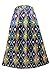 Women's African Print High Waist A Line Maxi Skirt Wedding Dress Green Large