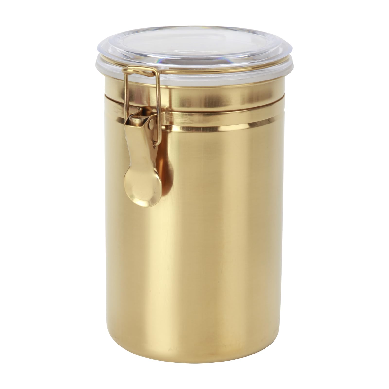 Photo 1 of blueden Kitchen Canister 41 oz,Airtight Stainless Steel Kitchen Food Storage Container for Coffee Beans,Beans,Tea,Flour, Cereal,Sugar.Coffee Container with Airtight Clear Lid and Locking Clamp.Gold