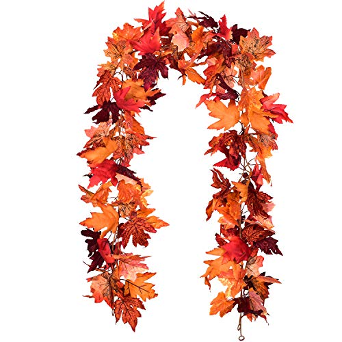 Artiflr 2 Pack Fall Maple Leaf Garland Artificial