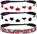 Hipsy Women's Adjustable NO SLIP I Love Soccer Headbands