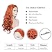 IMSTYLE Copper Red Auburn Lace Wig For Women Reddish Orange Synthetic Long Natural Wave Wigs Mixed Color Heat Resistant Hair With Widow Peak 24 Inch