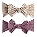 Baby Bling Bows Newborn to Little Girls Hair Bow - Shabby Dot and Classic Knot Headbands Toddlers Hair Accessories, One Size (2 Pack - Taupe Dot and Lilac)