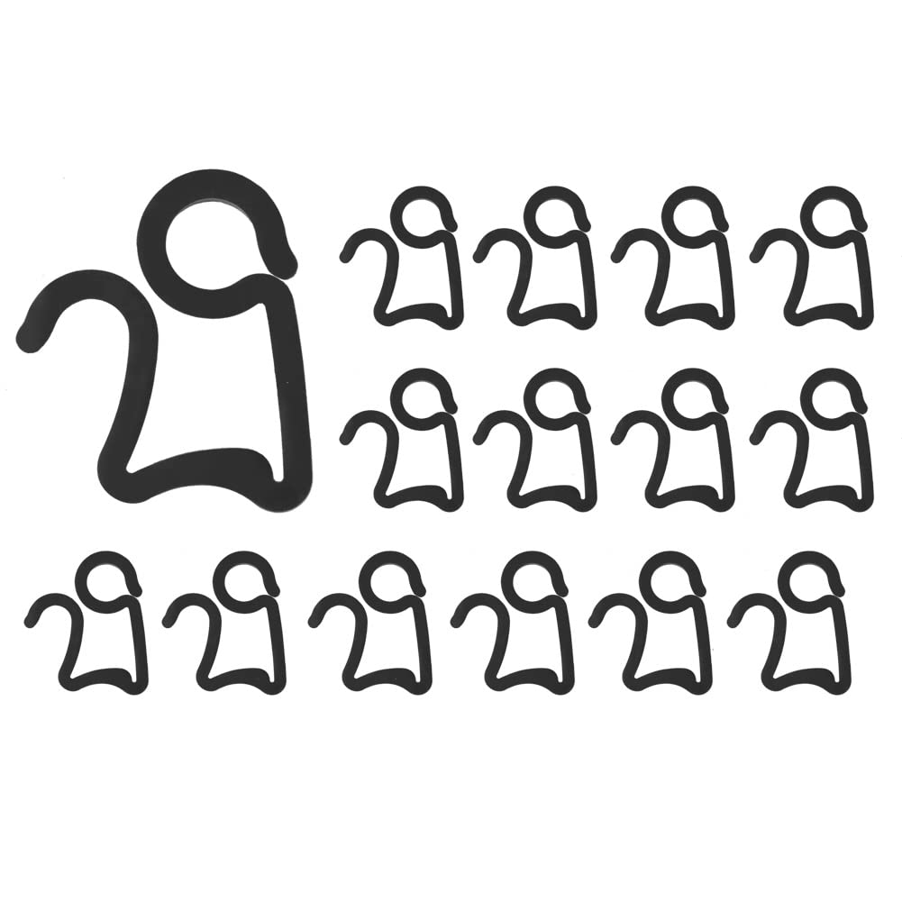 Light Hooks Clips, Halloween Light Hooks, Christmas Light Clips, 100Pcs Plastic Gutter Hooks for Outdoor String Lights (Black)