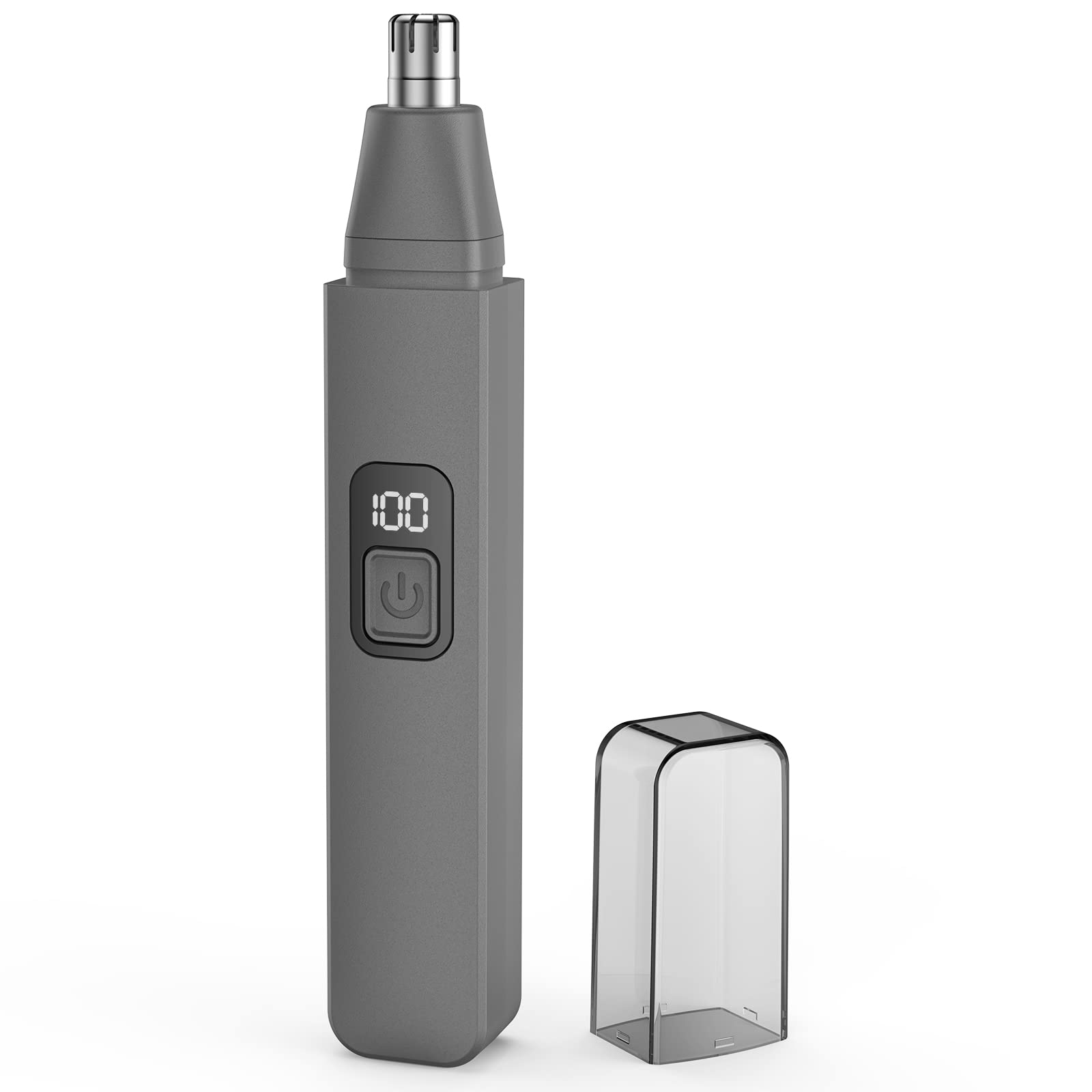 Nose Hair Trimmer, Rechargeable Cordless Painless Ear Eyebrow Trimming Tool Dual Edge Blades Razor Easy Cleansing with LED Light for Man Woman