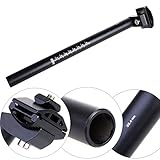 TTnight Aluminum 350mm bike Seat Post Mountain Bike Bicycle Seatpost 25.4mm (Black)