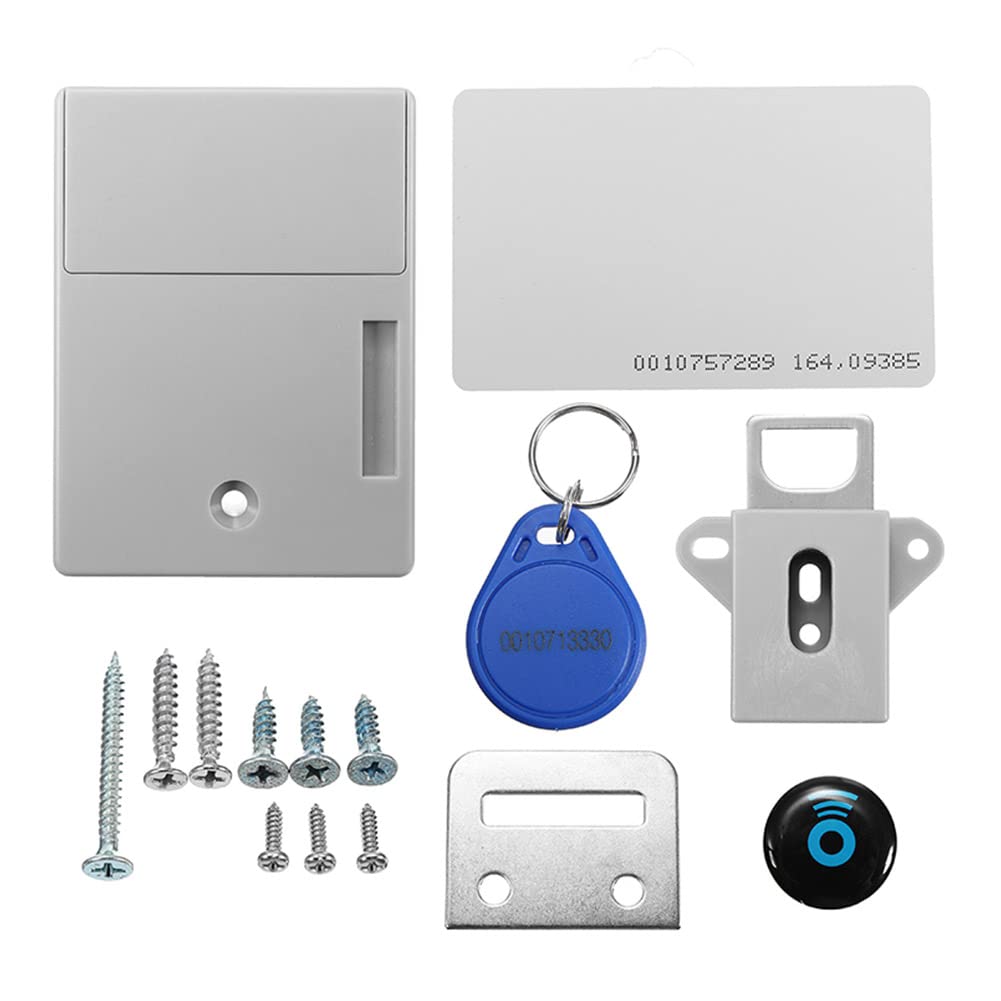 RFID Electronic Cabinet Lock, Cabinet Hidden Lock, Smart Hidden Drawer Locker, Electronic Sensor DIY Lock Kits for Wooden Cabinet Drawer Locker Cupboard