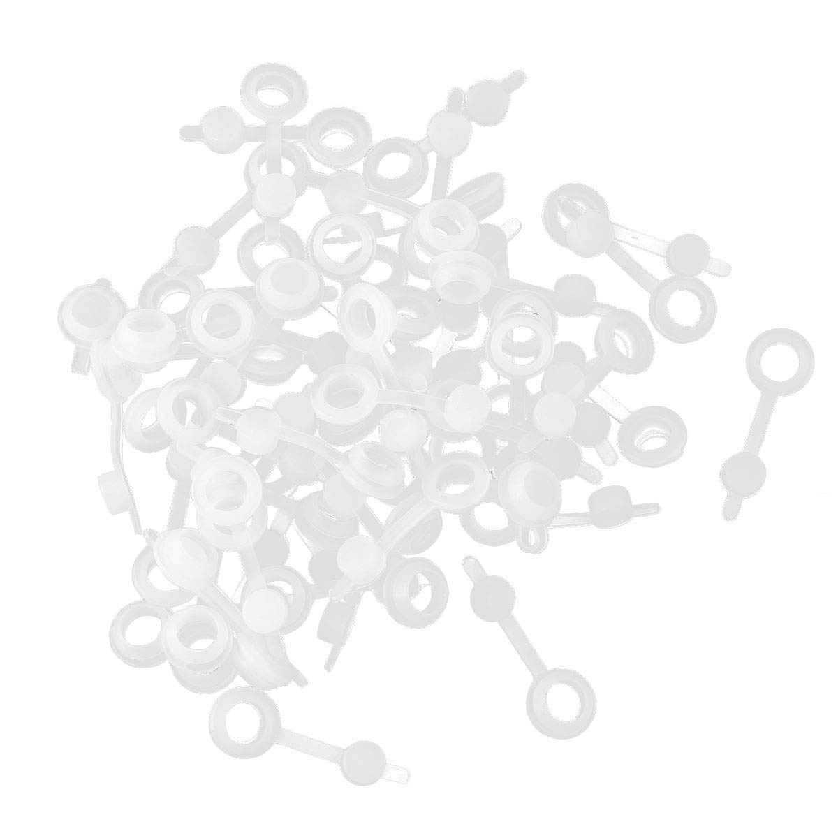 inhzoy 100 Pack BPA Free Silicone Straw Hole Grommets with Leak Proof Sealing Plugs Preserving Fermentation Tool for Mason Jar Lids Wine Beer Making Clear One Size