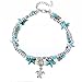 17mile Blue Starfish Turtle Anklet Multi-layer Charm Beads Sea Bench Handmade Boho Anklet Foot Jewelry Gifts for Women