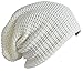 Z&S Mens Slouchy Long Beanie Knit Cap for Summer Winter Oversize (Ivory)