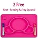 Toddler Placemat + 2 Spoons - No More Mess - BPA Free Silicone Plate Set - Improved Non-slip Suction - Baby Table Place Mat for Babies, Infants, Toddlers, Kids - Portable Travel Bowl Spoons Pink