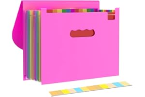CN1ST Expanding File Folder with Sticky Labels, Accordian File folders Organizer, Expandable Filing Folder for Documents Letter Size and A4 Size