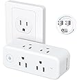 TROND Outlet Extender Surge Protector, 6 AC Outlet Splitter with 360° Rotating Plug, 1440J, 3-Sided Swivel Wall Plug Adapter with Power Switch, Multi Plug Expander for Home Office Travel