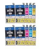 Colour-Store 10 Packs Remanufactured 252XL Ink Cartridges (4 Black, 2 Cyan, 2 Magenta, 2 Yellow) Color Set Use for Workforce WF-3630 3640 3620 7610 7620 7110