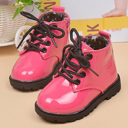 Baby Leather Martin Sneakers,Toponly Sport Artificial Leather Boys Girls Martin Sneaker Winter Thick Snow Baby Casual Shoes 1-3T (Fashion Hot Pink, 21) - Thumbnail 4