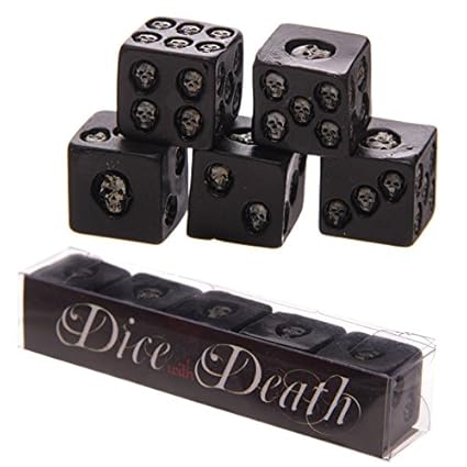 Generic Set of 5 Black Skull Dice