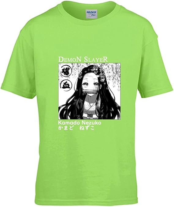 Amazon 鬼滅の刃 禰豆子 アニメ 漫画 子供tシャツ 半袖 快適 柔らかい 服 スポーツ おしゃれ かっこいい イベント 誕生日 プレゼントカジュアル プリント ファッション 140 ライトグリーン Tシャツ カットソー 通販