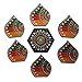 Decorative Plaques - Multi Design Wooden Rangoli for Diwali or Christmas Decoration - 7 Piece Wall, Floor or Table Decoration