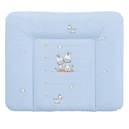 Wickelauflage Wickelunterlage Wickeltischauflage 80x75 cm, 50x70 cm, 70x75 cm Abwaschbar - Zebra blau 70 x 85 cm