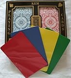 2 Free Cut Cards + KEM Arrow Red Blue Playing Cards Bridge Size Jumbo Index