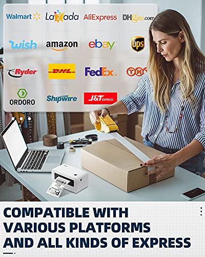 HPRT Label Printer-150mm/s High Speed Printer, Commercial Direct Thermal Label Maker,Compatible with Amazon, Ebay, Etsy, Shopify and FedEx, One Click Setup on Windows and Mac