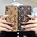 QEMILYQ Vintage Monogram iPhone Xs Case, iPhone X Case, Brown Luxury TPU Case with Stander for iPhone Xs/iPhone X -US Fast Deliver