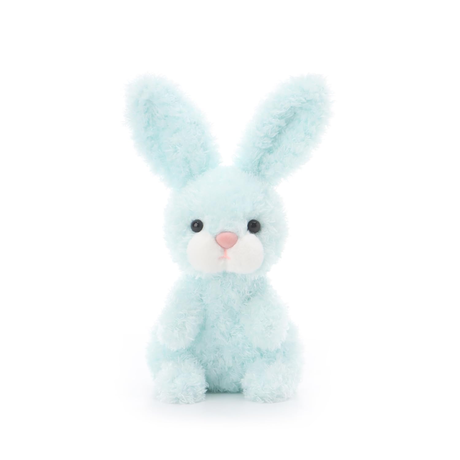 Apricot Lamb Sky Blue Curly Bunny Rabbit Plushies Stuffed Animals for Baby Girl and Boy, Soft Cute Plush Toys for Kids, 6.3 Inches