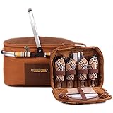 Apollowalker Insulated Picnic Basket for 4 Person with Dinnerware, Coffee