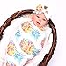 Quest Sweet Newborn Swaddle Blankets and Headband Set for Girls and Boys,Baby Swaddle Receiving Blankets