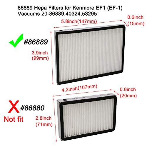 EZ SPARES 3 PCS Replacement for Kenmore EF1 (EF1) Exhaust Vacuum