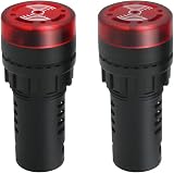 mxuteuk 2x 22mm Red LED Buzzer Alarm Light AC DC 24V Flashing Indicator view 2
