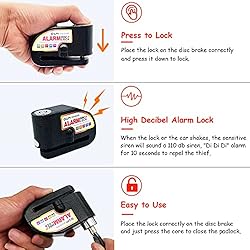 Disc Lock Alarm Motorcycle Alarm Padlock with 110db