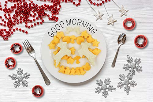 19 Pcs Stainless Steel Christmas Cookie Cutters Set Holiday,Sandwich Vegetable Cutters for Kids,Gingerbread House Man,Snowman,Snowflake,Reindeer,Santa,Dinosaur Shaped for Holiday Baking Gift