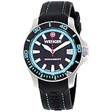 Wenger Sea Force Black Dial Silicone Strap Ladies Watch 01.0621.102