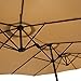 Le Papillon 15 ft Market Outdoor Umbrella Double-Sided Aluminum Table Patio Umbrella with Crank, Beige