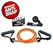bodylastics Premium Heavy Duty Orange Handle Resistance Band with Patented Anti-Snap Technology, TPR Sweat Resistant Waffle Grip, Door Anchor & Exercise Booklet (Orange - 30 lbs.).