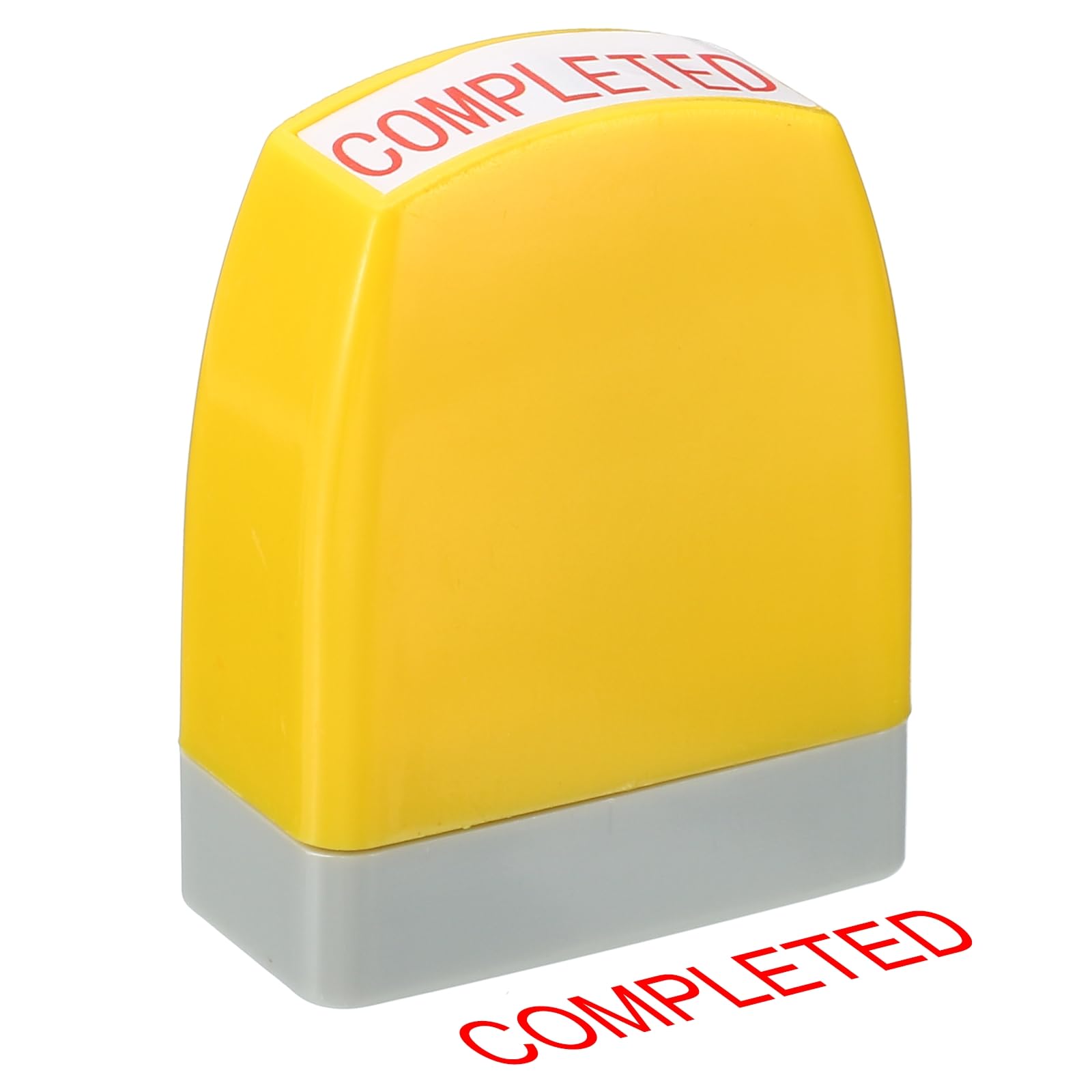 PATIKIL Completed Notice Stamp Self Inking, Red Ink Office Stamps Pre Inked Message Stamp Refillable Business Stamp, Yellow