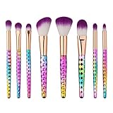 CoKate 8pcs Colorful Eye Brush Set, Wave Shaped Cosmetic Makeup Brush