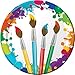 Art Party Supply Pack - includes Dinner and Dessert Plates, Cups, Napkins, Tablecover and Banner (16 Guests)