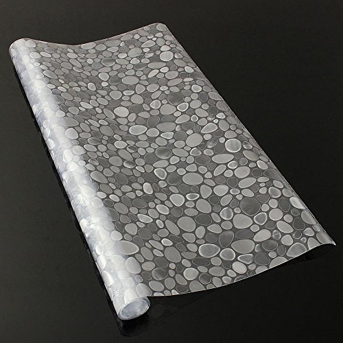 Soqool Decorative Window Film Privacy Window Treatment No Glue Static Cling Vinyl Film Heat Control Window Covering for Home/Bathroom/Sliding Window Decor, 17.7" Wide by 78.7" Long