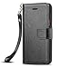 J&D Case Compatible for Xperia L2 Case, [Wallet Stand] [Slim Fit] Heavy Duty Protective Shock Resistant Flip Cover Wallet Case for Sony Xperia L2 Wallet Case - [NOT for Sony Xperia L1] - Black