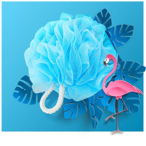Fuxury FU Global Pouf 5 Inch Mesh Shower Sponge Bath Lily Pack of 8 - Thumbnail 5