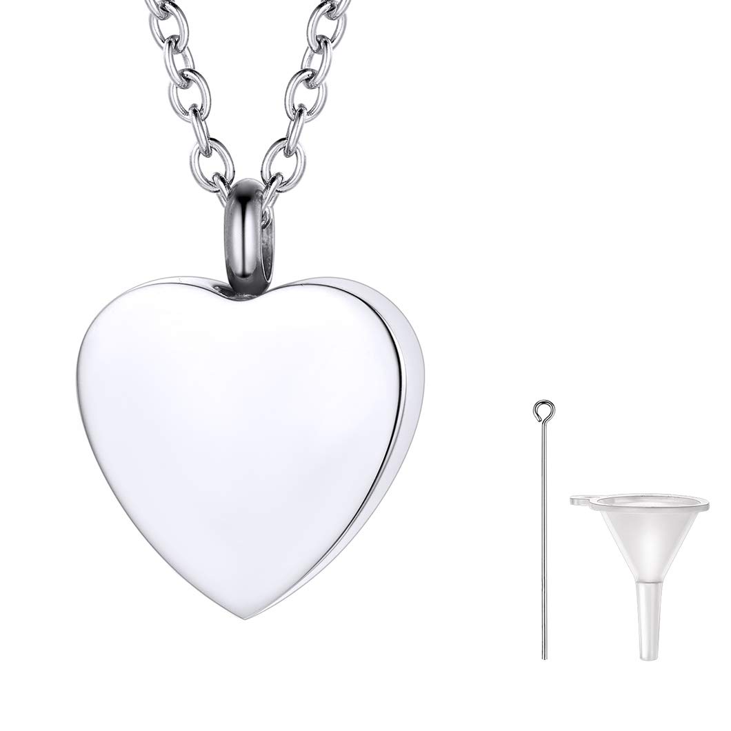 Richsteel Ashes Jewellery For Mum Mens Cremation Necklaces Heart Pendant Womens Urn Memory Necklace
