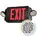 eTopLighting LED Exit Sign, Emergency Light Red Lettering Combo with Extra Face Plate, UL924, Double Side Light, Ceiling/Wall Mount, EL2BR-B-1
