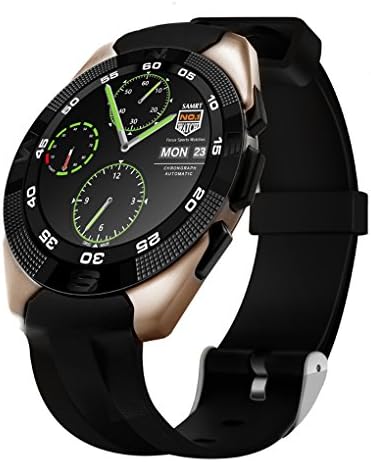 RBwinner NO.1 G5 Bluetooth Smart Watch LED Light Display with Heart Rate Monitor for Android and IOS Watchphone (golden)