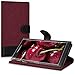 kwmobile Wallet Case Compatible with BlackBerry Priv - Fabric Faux Leather Cover with Card Slots, Stand - Dark Red/Black