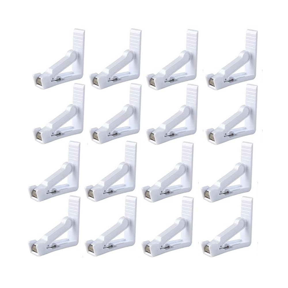 LAKYMIE 16Pcs Tablecloth Clips Plastic Table Cover Clamps Table Cloth Holders Outdoor Tablecloth Clamps Table Cover Clips for Picnics Parties Weddings Dinners Schools