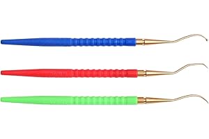 3-Pack Scuba Diving O-Ring Remover Tool Set, Brass Pick Hooks with Plastic Handle for Regulator Repair, Maintenance Kit for S