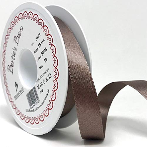Berisfords Ribbon, Polyester, Taupe, 20m x 15mm